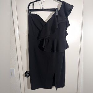 Forever 21 Black One Shoulder Dress with Split